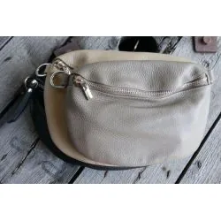 Damen Echt Leder Gürtel Tasche Handtasche Bauchtasche grau grey uni Gr. L T2101