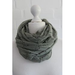 Damen Schal Seide/Baumwolle Made in Italy-Neu Khaki mit  gestreiften Kreisen