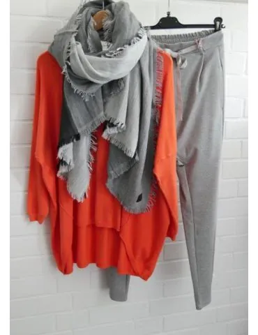 ESViViD Damen Pullover orange Rundhals Onesize...