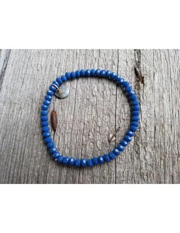 Bijoux Armband Kristallarmband Perlen mittelblau klein Glitzer Schimmer elastisch