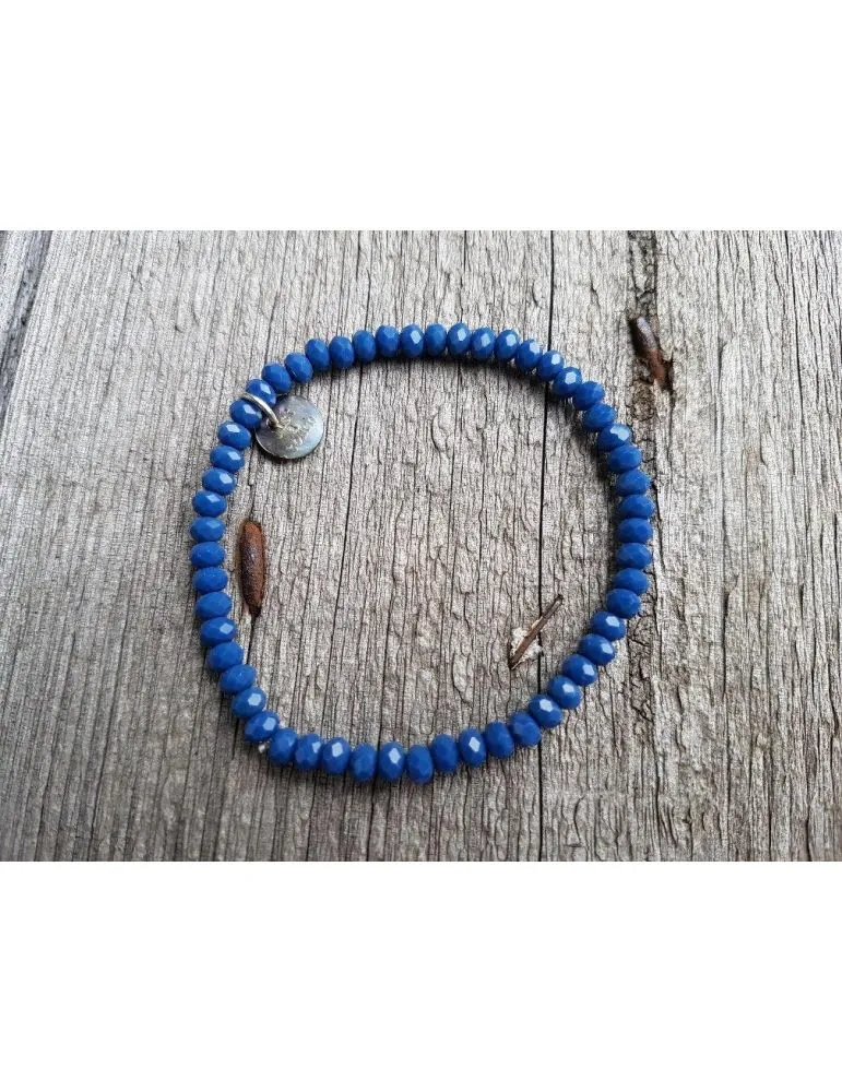 Bijoux Armband Kristallarmband Perlen mittelblau klein Glitzer Schimmer elastisch