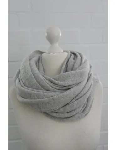 Damen Herren XXL Schal Stola Poncho silbergrau hellgrau uni mit Wolle und Kaschmir ca. 55 x 200 1010