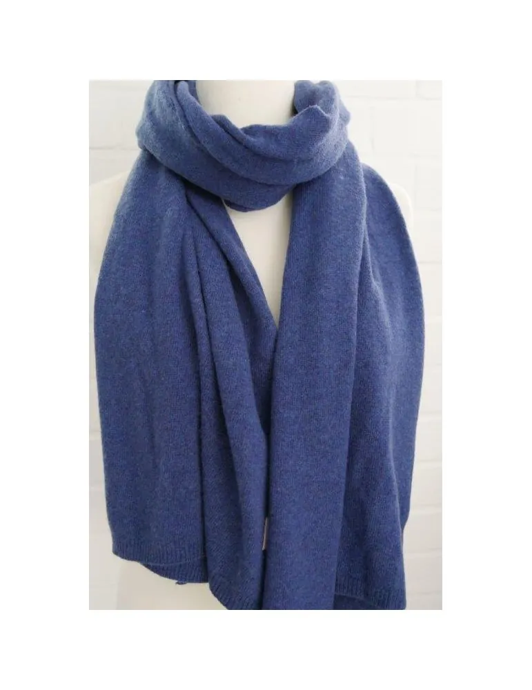 ESViViD XXL Schal Stola Poncho blau uni mit Kaschmir Made in Italy