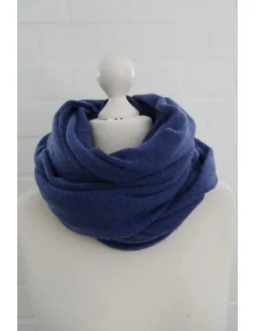 Damen Herren XXL Schal Stola Poncho blau uni mit Wolle und Kaschmir ca. 55 x 200 1010
