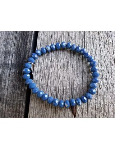 Bijoux Armband Kristallarmband Perlen rauchblau blau groß Glitzer Schimmer elastisch
