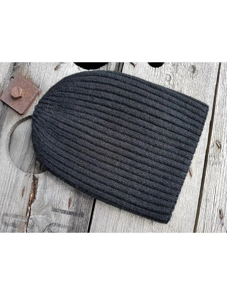 Kuschelig warme Damen Strick Mütze schwarz black mit Kaschmir