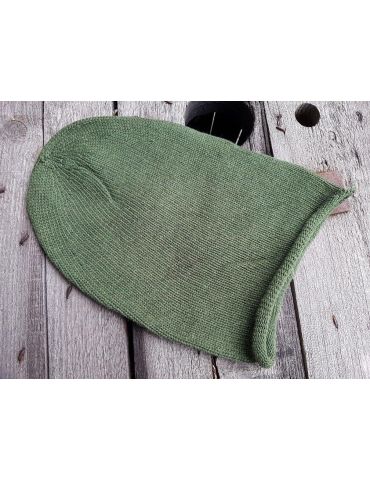 Mütze Beanie oliv grün khaki uni Made in Italy mit Kaschmir