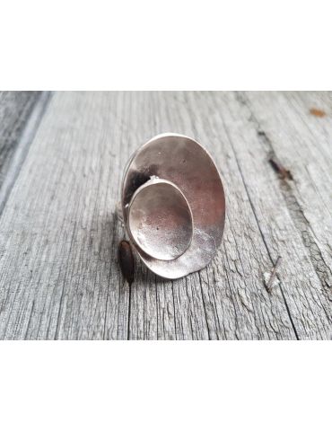 Ring Damenring Metall altsilber silber oval verstellbar