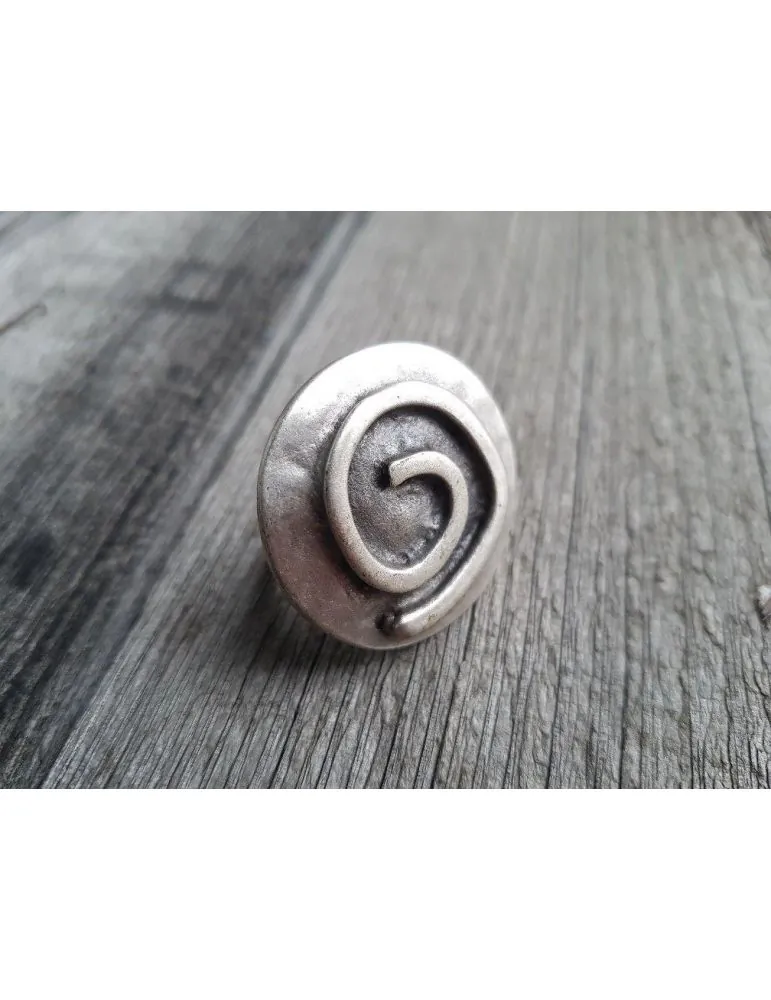 Ring Damenring Metall altsilber silber rund Muster verstellbar