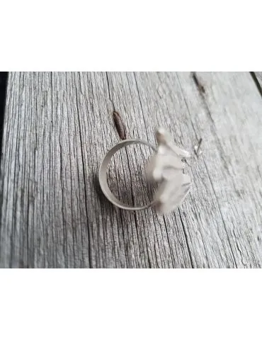 Ring Damenring Metall altsilber silber groß verstellbar