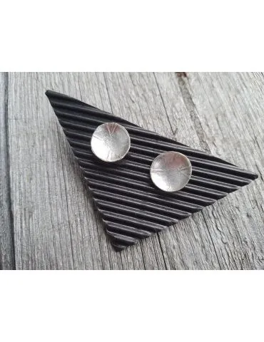 Damen Modeschmuck Ohrringe Ohrstecker altsilber matt rund gebogen