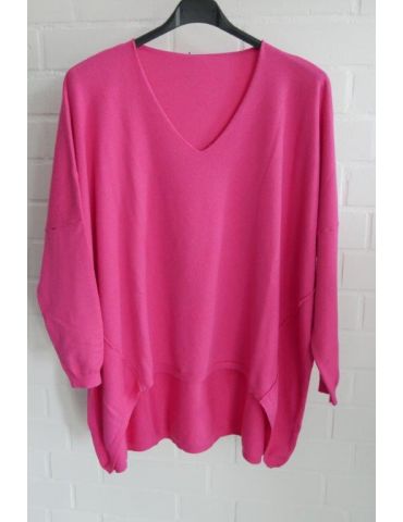 ESViViD Damen Pullover pink V-Ausschnitt Onesize 38 - 46 mit Viskose 7050