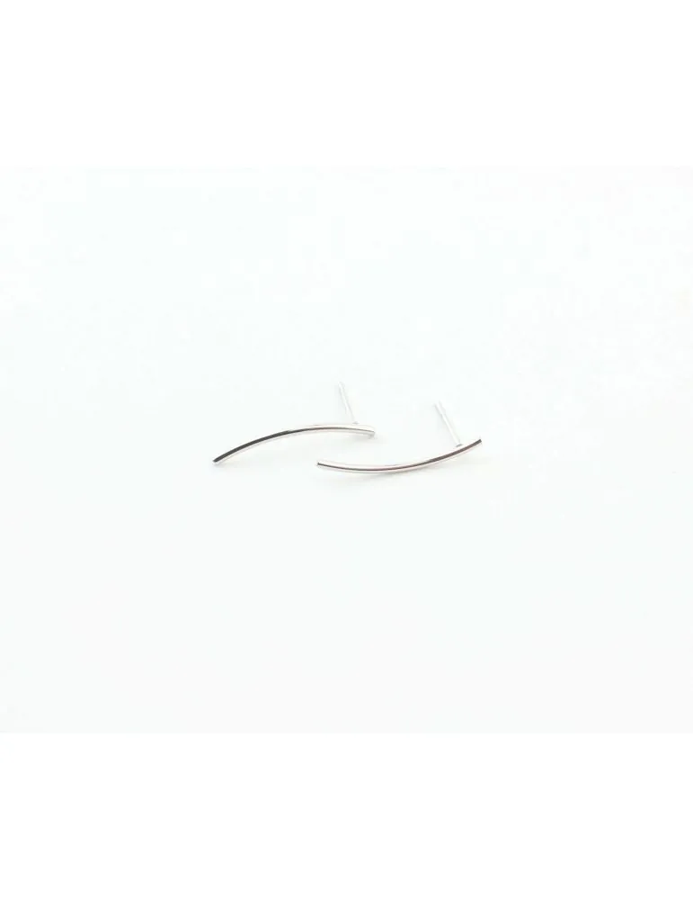 Damen Modeschmuck Ohrringe Ohrstecker silber Glanz Stab