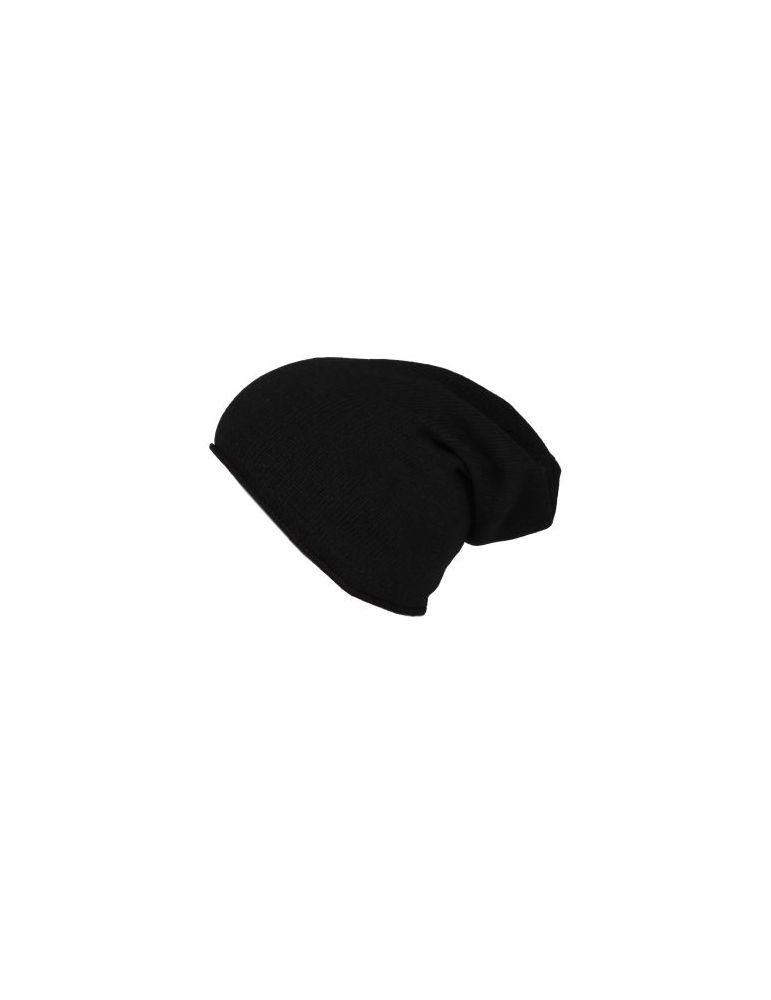 Mütze schwarz uni mit Stern Kaschmir + Beanie Classic black Fleece ohne Zwillingsherz