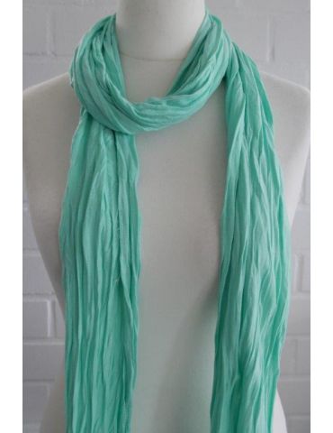 Damen Schal Jersey mintgrün grün mit Baumwolle breit