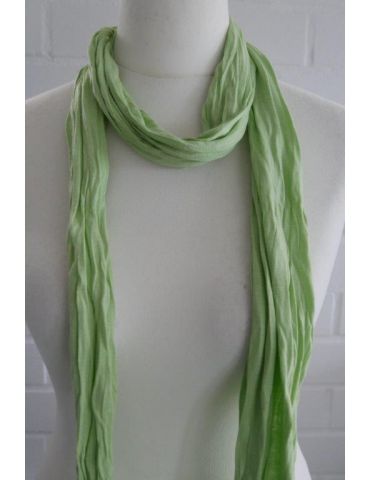 Damen Schal Jersey apfelgrün grün mit Baumwolle breit