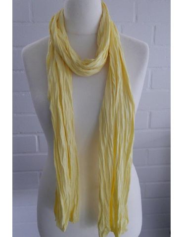 Damen Schal Jersey gelb uni mit Baumwolle breit