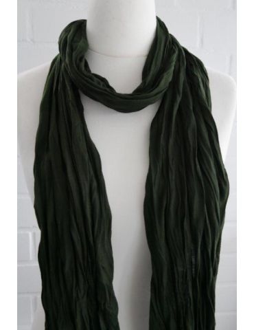 Damen Schal Jersey tannengrün grün uni mit Baumwolle breit