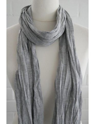 Damen Schal Jersey grau meliert uni mit Baumwolle breit