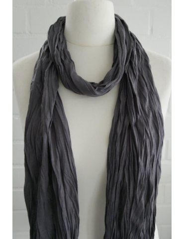 Damen Schal Jersey graublau uni mit Baumwolle breit 13815