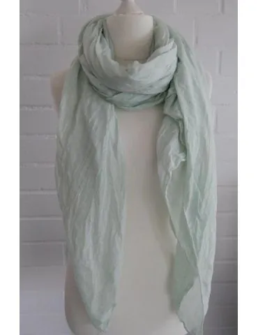 XXL Schal Tuch minze grün verwaschen 100% Baumwolle Asymmetrisch Blogger Style