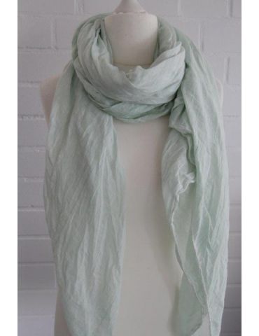 XXL Schal Tuch minze grün verwaschen 100% Baumwolle Asymmetrisch Blogger Style