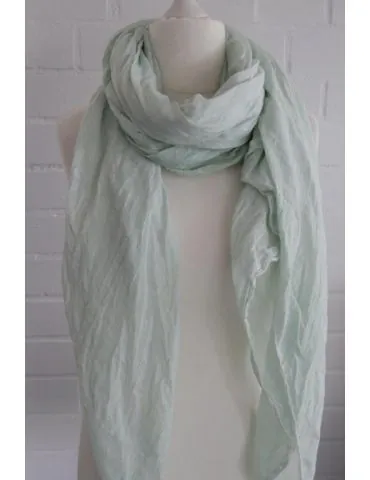 XXL Schal Tuch minze grün verwaschen 100% Baumwolle Asymmetrisch Blogger Style