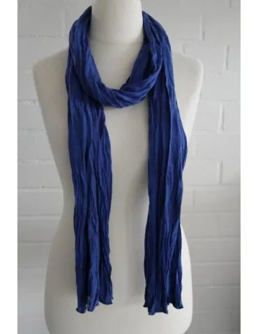 Damen Schal Jersey blau meliert uni mit Baumwolle breit