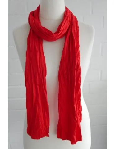 Damen Schal Jersey feuerrot rot uni mit Baumwolle breit