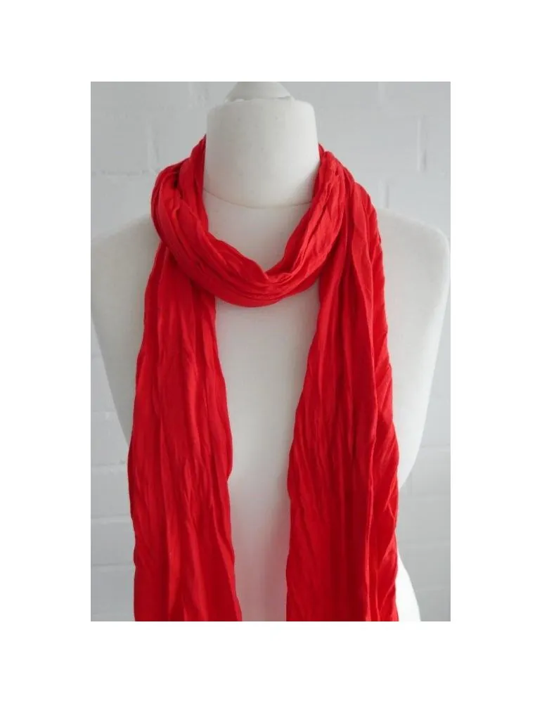 Damen Schal Jersey feuerrot rot uni mit Baumwolle breit