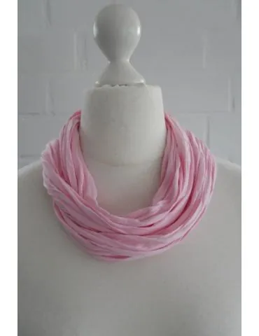 Damen Schal Jersey babyrosa rose uni mit Baumwolle schmal