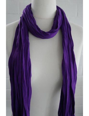 Damen Schal Jersey lila uni mit Baumwolle breit