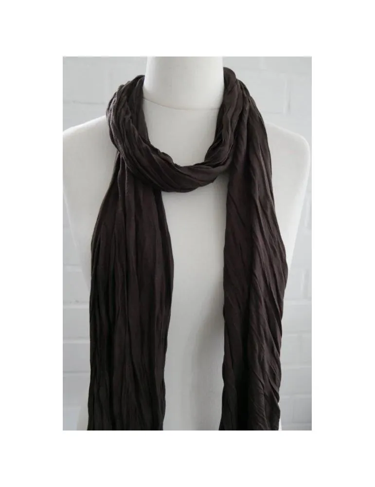 Damen Schal Jersey dunkelbraun uni mit Baumwolle breit