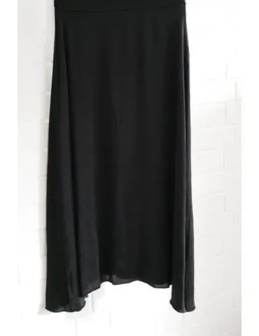Damen Satin Rock schwarz black Viskose Seide Onesize 38 40