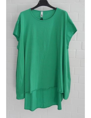 Wendy Trendy Damen Shirt kurzarm grün uni Baumwolle Onesize 38 - 44 17472
