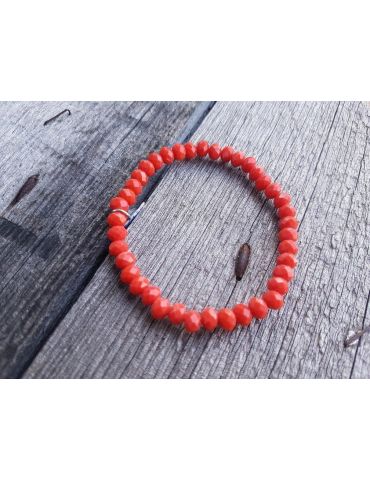 Bijoux Armband Kristallarmband Perlen orange - rot groß Glitzer Schimmer elastisch