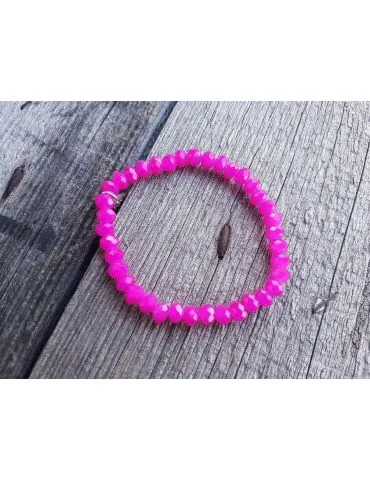 Bijoux Armband Kristallarmband Perlen kräftiges pink groß Glitzer Schimmer elastisch