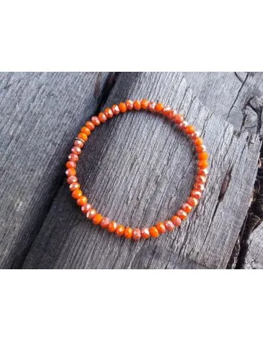 Bijoux Armband Kristallarmband Perlen orange grau klein Glitzer Schimmer elastisch 13883