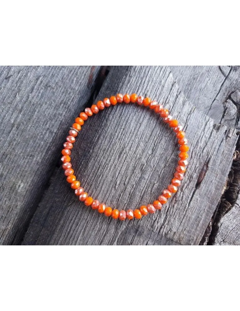 Bijoux Armband Kristallarmband Perlen orange grau klein Glitzer Schimmer elastisch