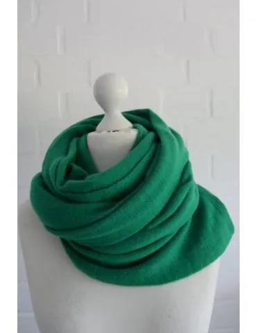 Leichter XXL Schal Stola Poncho gras grün uni mit Wolle und Kaschmir ca. 60 x 180