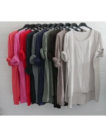 Damen Plussize Oversize Shirt langarm schoko...