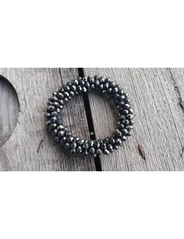 Bijoux Armband Kristallarmband Perlen extra dick anthrazit grau Glanz Schimmer elastisch