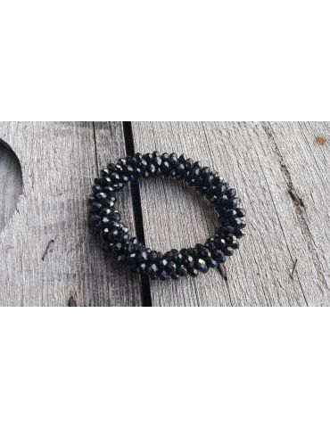 Bijoux Armband Kristallarmband Perlen extra dick schwarz black Glanz Schimmer elastisch