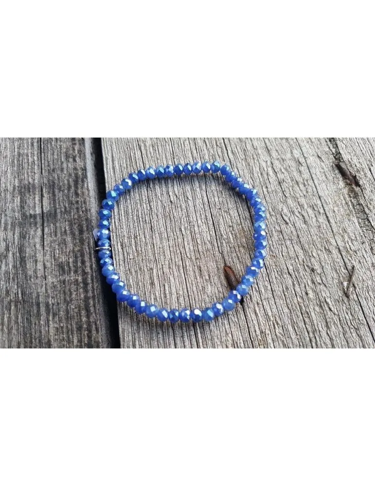 Bijoux Armband Kristallarmband Perlen royalblau klein Glitzer Schimmer elastisch