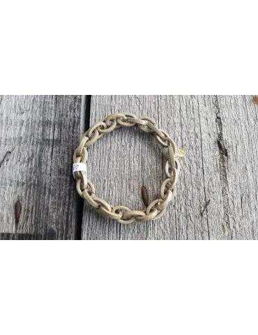 Giuno Trendiges Gliederarmband Elastisch oliv grün Kunststoff Onesize