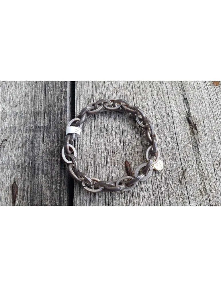 Giuno Trendiges Gliederarmband Elastisch grau grey Kunststoff Onesize