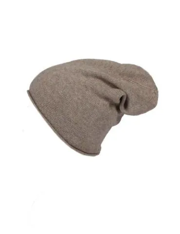 Zwillingsherz Beanie Mütze Classic sand uni ohne Stern mit Fleece und Kaschmir