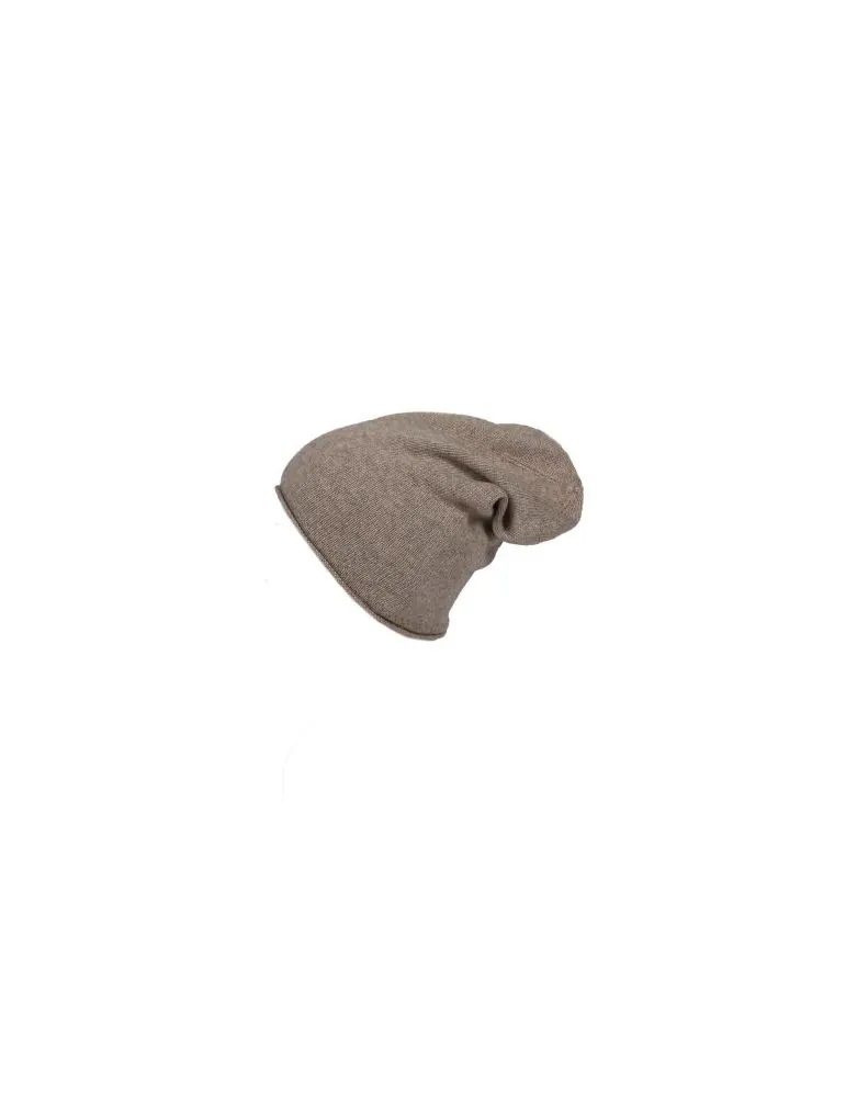 Zwillingsherz Beanie Mütze Classic sand uni ohne Stern mit Fleece und Kaschmir