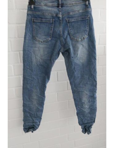 ORMI Trendige Bequeme Jeans Hose Damenhose blau...