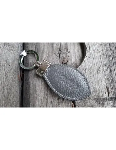 Unisex Schlüsselanhänger Anhänger grau grey Tropfen Echtes Leder